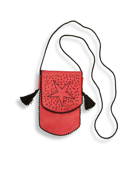 Gül Kurusu – Boncuk ve Tığ İşli Keten Kese