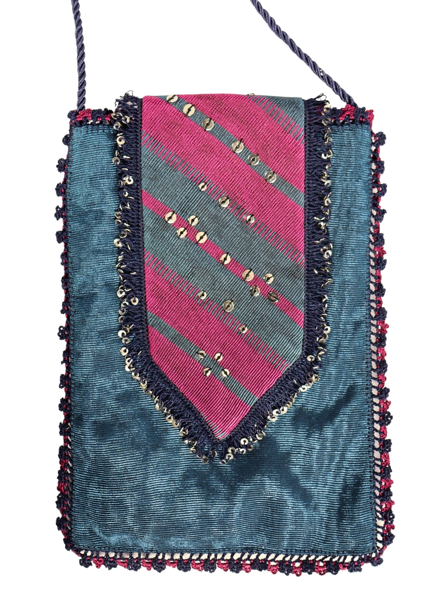 Mavi Derinlik – İpek Tığlı Fay Kumaş Kese