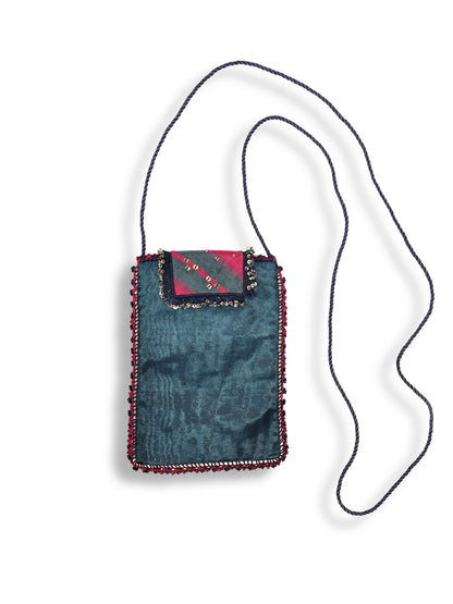 Mavi Derinlik – İpek Tığlı Fay Kumaş Kese