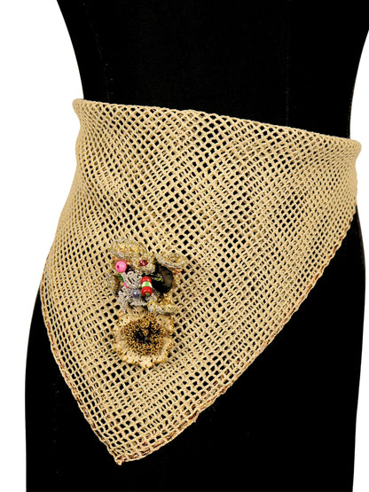 Ekru Esinti – File Örgü Çok Amaçlı Aksesuar