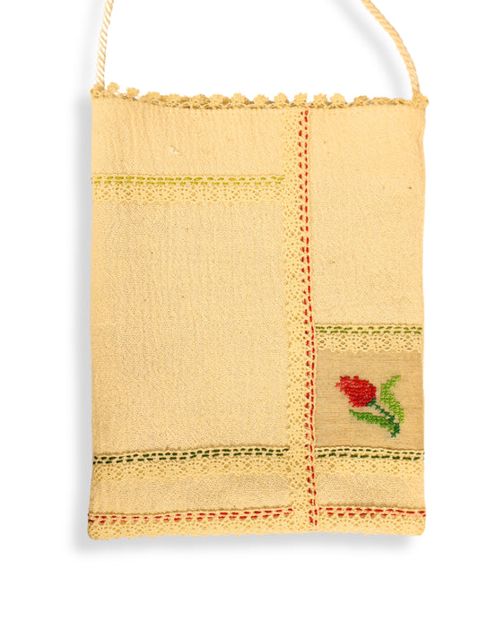 Eflani Dokuma – Lale Motifli Keçi Yünü Kese