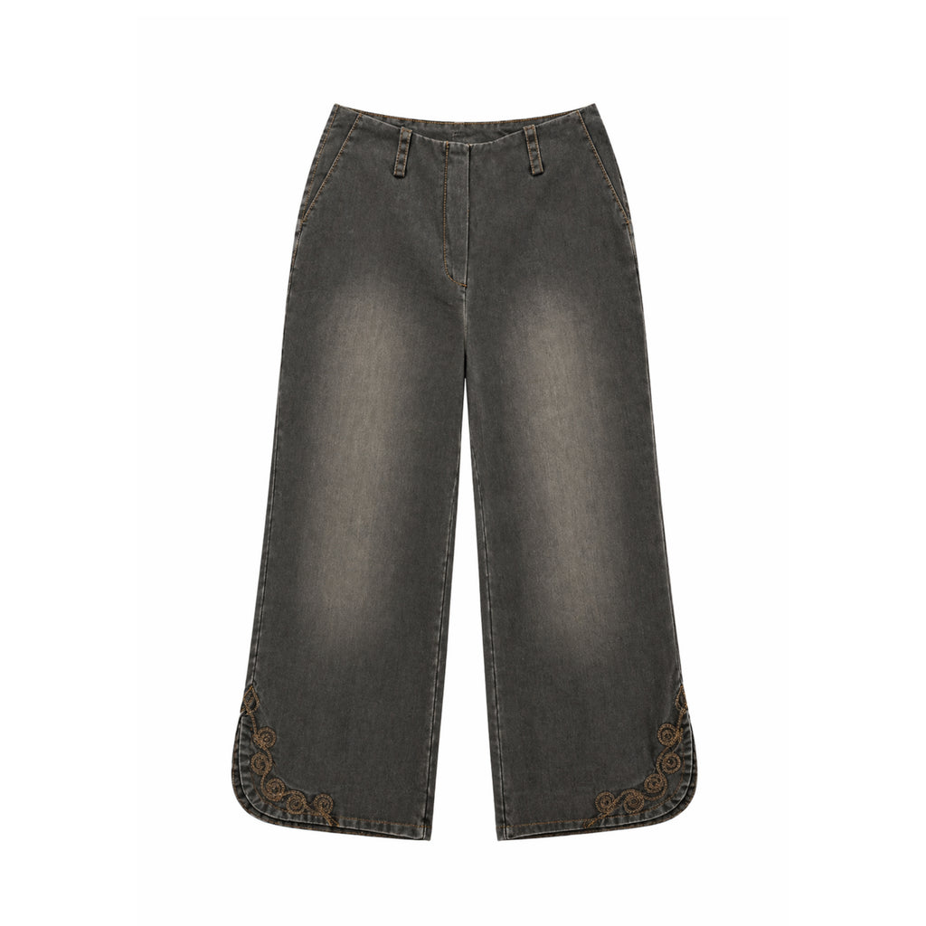 Taş Mavi İz – Kapitone Detaylı Denim Ceket & Pantolon Takım