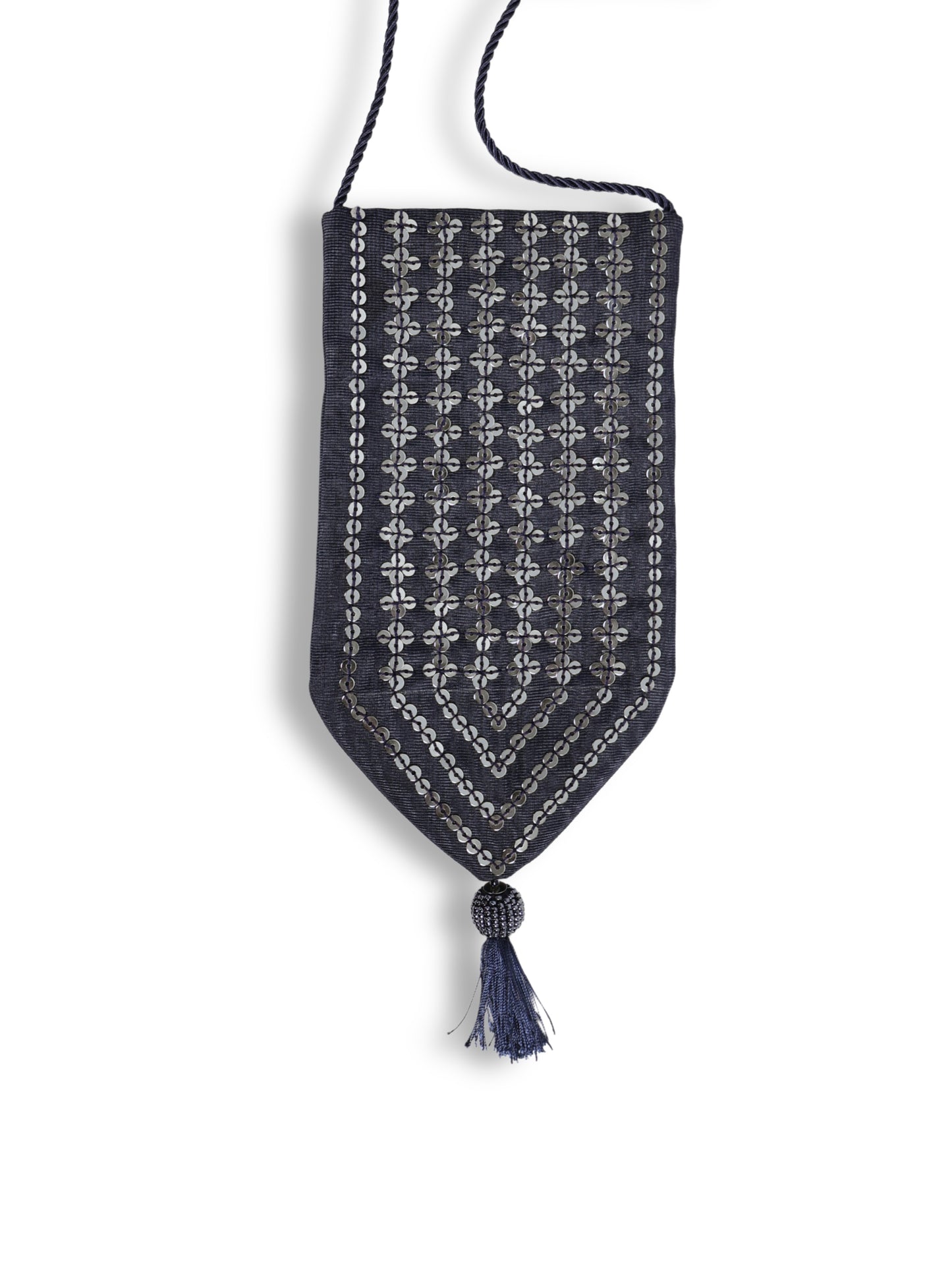 Gümüş Su – Lacivert İpek Fay Kumaş Kese