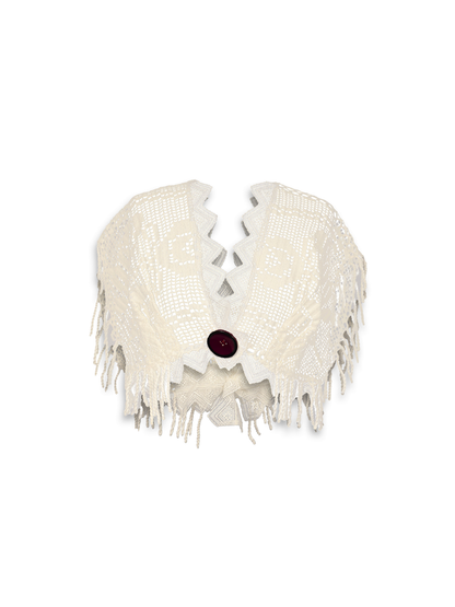 Lina – Fiyonk Detaylı Güpür Crop Bluz