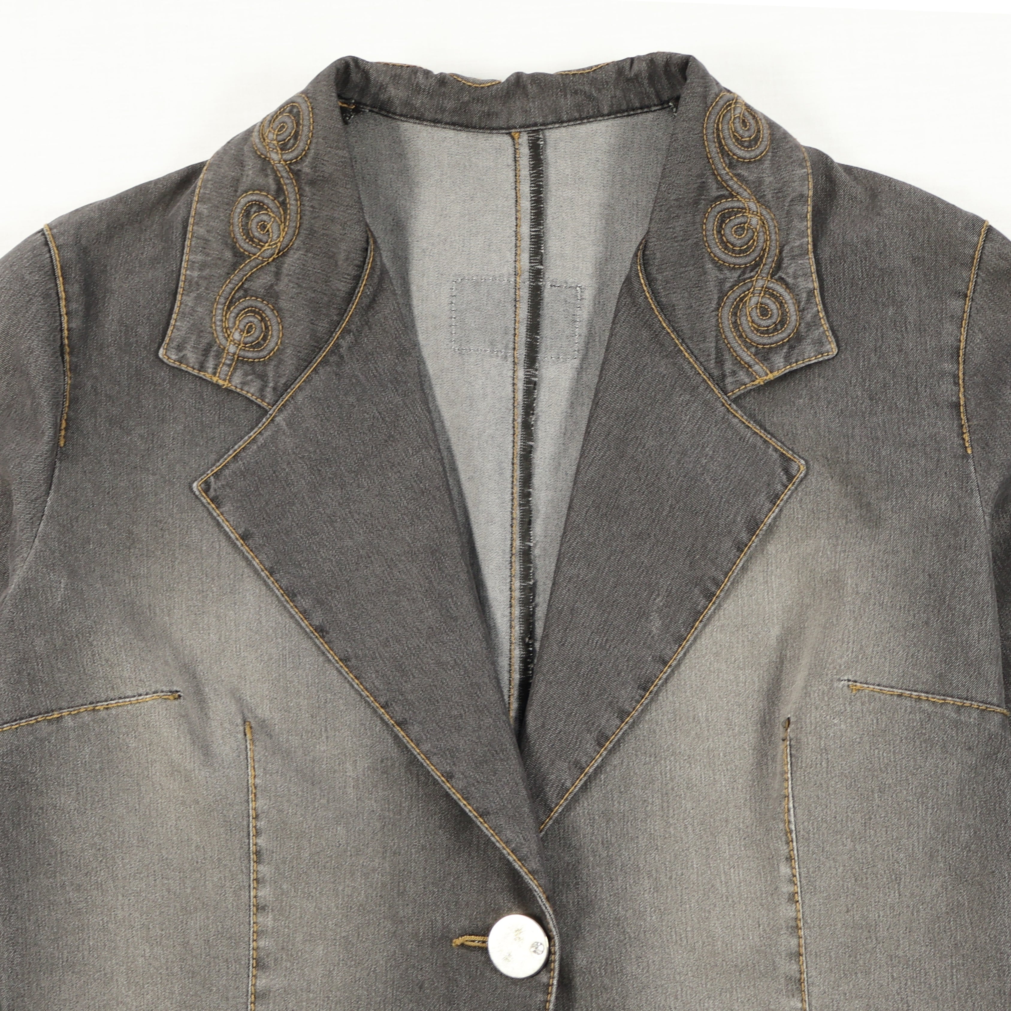 Taş Mavi İz – Kapitone Detaylı Denim Ceket & Pantolon Takım