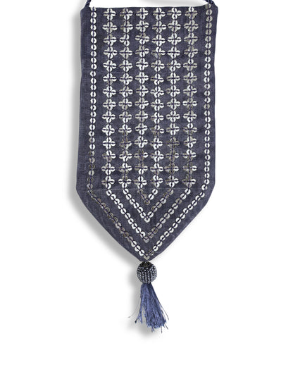 Gümüş Su – Lacivert İpek Fay Kumaş Kese