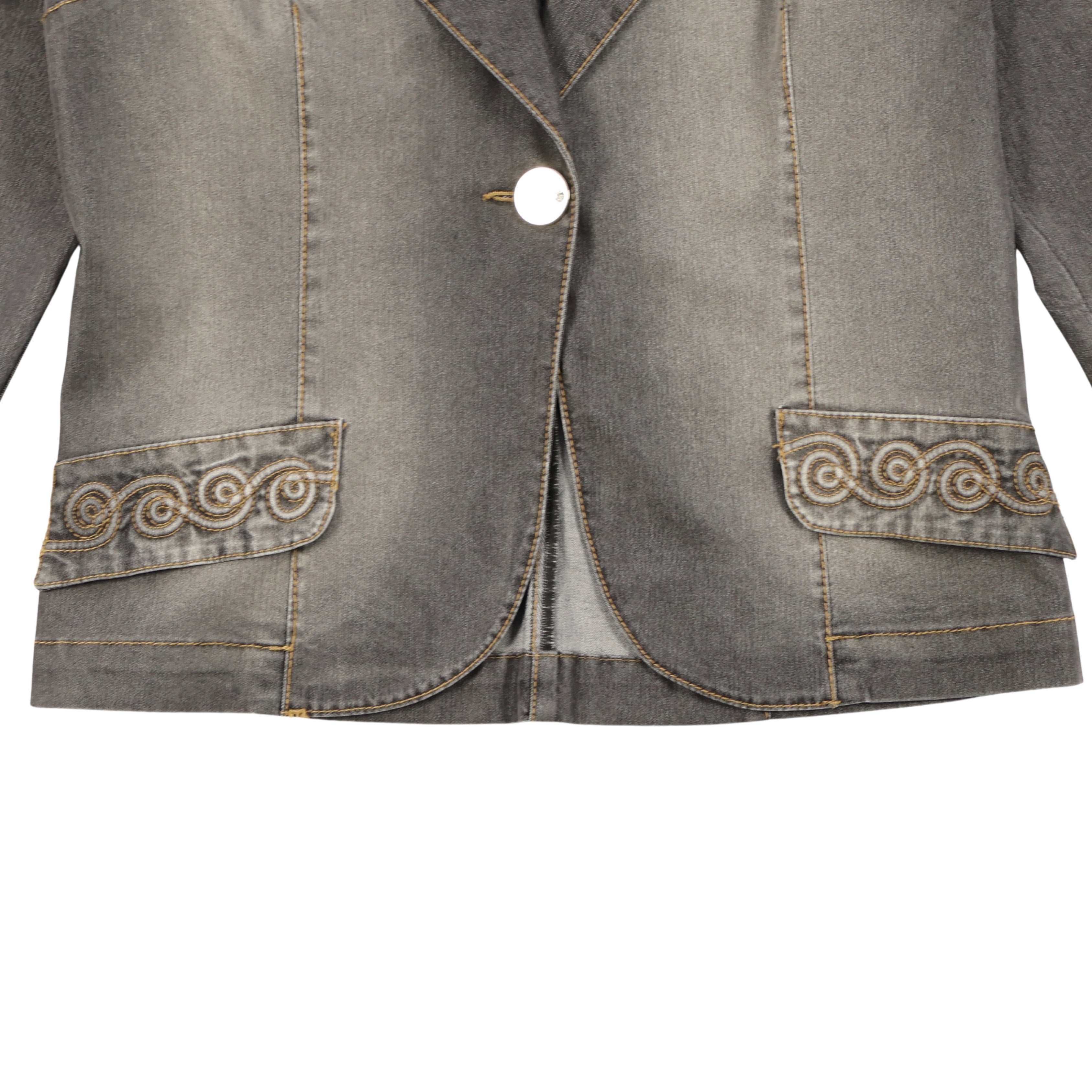 Taş Mavi İz – Kapitone Detaylı Denim Ceket & Pantolon Takım