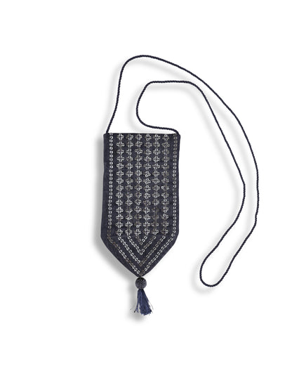 Gümüş Su – Lacivert İpek Fay Kumaş Kese