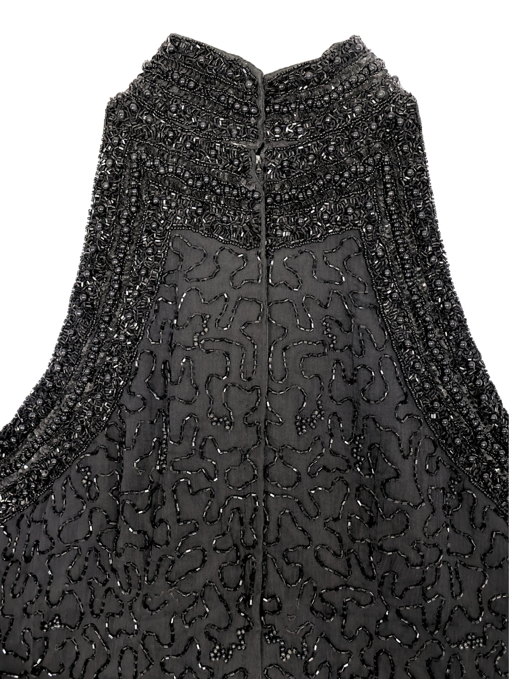 Siyah Işık – Boncuk İşlemeli Yüksek Yaka Bluz