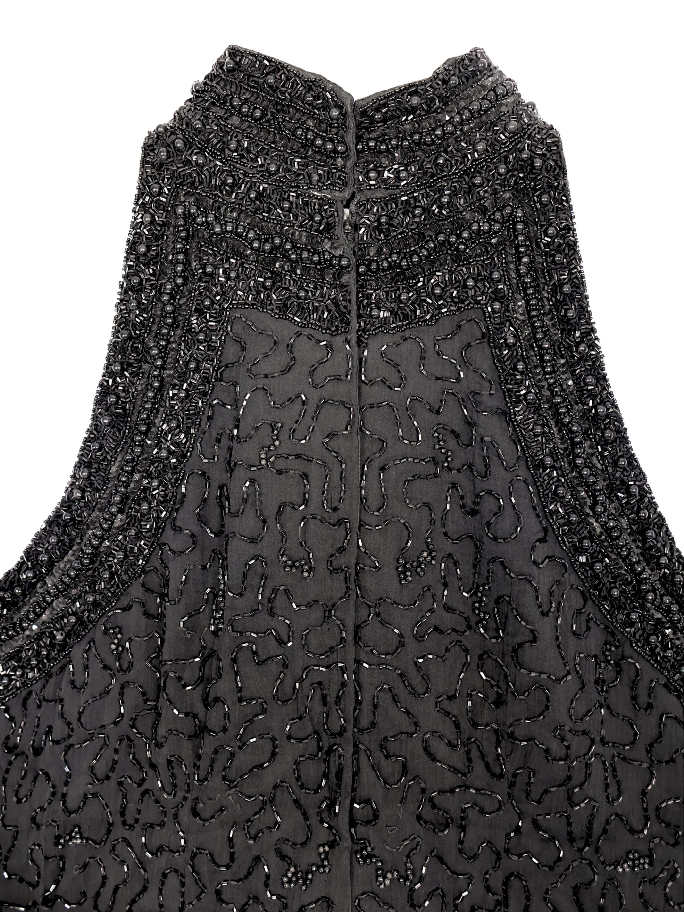 Siyah Işık – Boncuk İşlemeli Yüksek Yaka Bluz