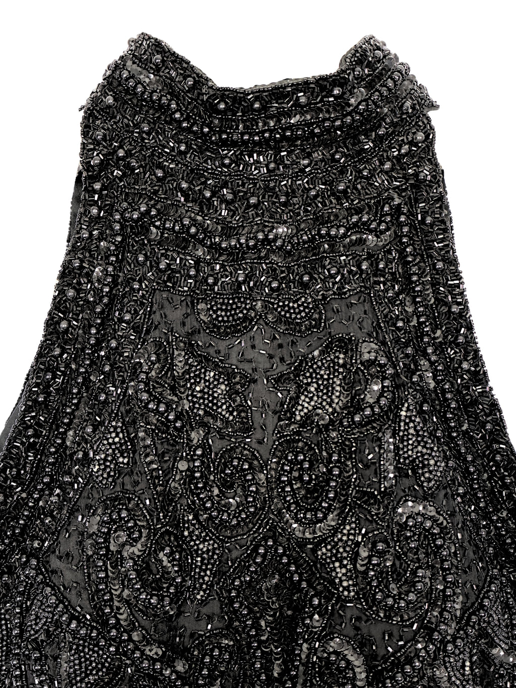 Siyah Işık – Boncuk İşlemeli Yüksek Yaka Bluz