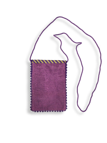 Lila Işığı – Çizgili İpek Fay Kumaş Kese