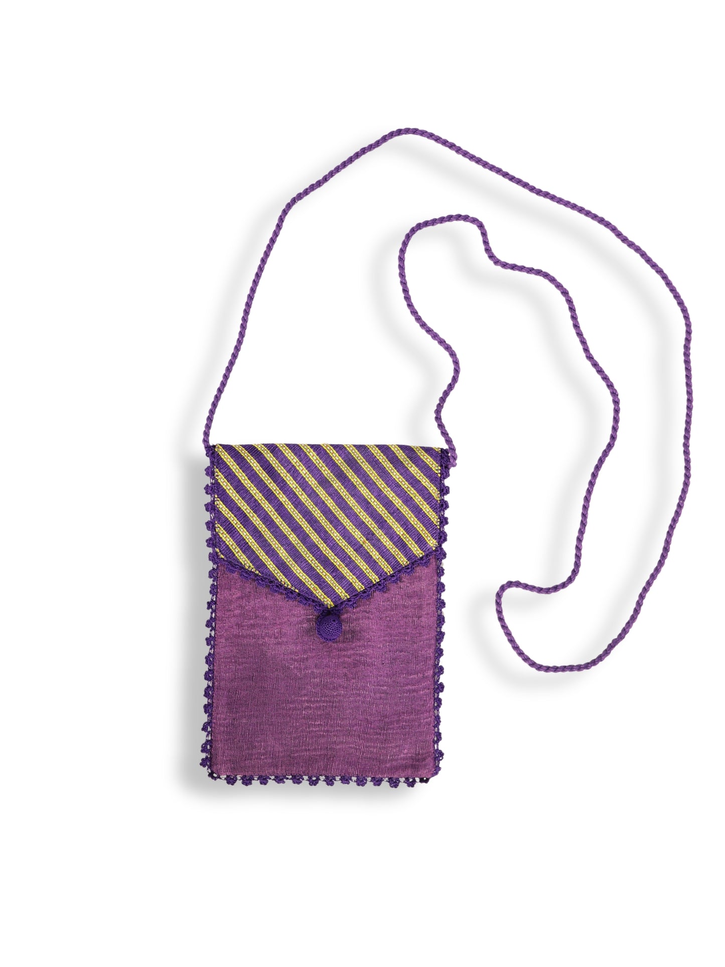 Lila Işığı – Çizgili İpek Fay Kumaş Kese