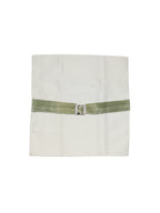 Fıstık Işıltısı – Tafta Üzeri Kadife ve Taşlı Tokalı Kırlent Kılıfı