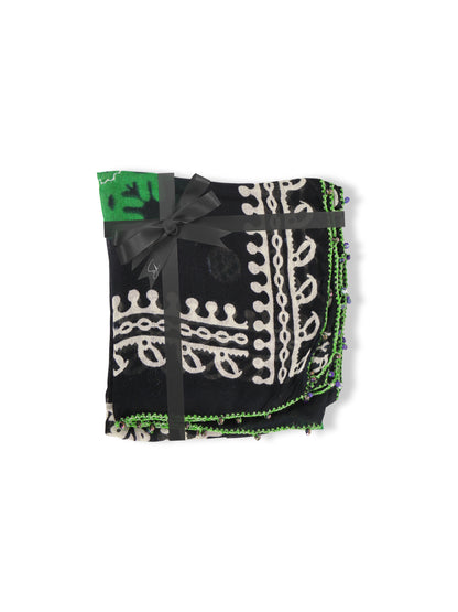 Green Evening - Pareo with Nature's Shadow Pattern