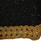Golden Lines – Long Jacket with Gold Pattern on Black