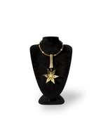 Golden Flower – Leather and Brass Necklace