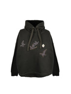 Simli Gece – Gümüş Detaylı Kapüşonlu Oversize Sweatshirt