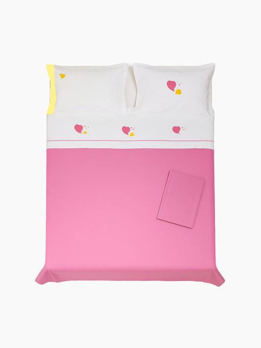 Nevin – Kalp Motifli Pamuklu Keten Nevresim Takımı