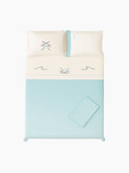 Cotton-Linen Duvet Cover Set with Marine - Anchor and Rope Motifs